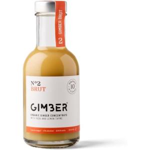 GIMBER N°2 Brut | Jus de Gingembre Bio 200ml | Nouvelle recette | Moins de sucre | Boisson bio sans alcool à base de gingembre, de yuzu & de thym citron