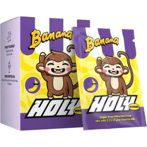 HOLY Milkshake Coffret dégustation de 10 portions Vanille – 10 portions enrichies en vitamines B, C et D et arômes 100% naturels – sans sucre, sans caféine et vegan(Banana)