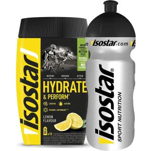 Isostar Hydrate & Perform Iso Drink – 400 g de poudre pour boisson isotonique – Poudre d&rsquo;électrolyte pour soutenir la performance sportive – Orange + bouteille de 0,5 litre(Agrumes.)