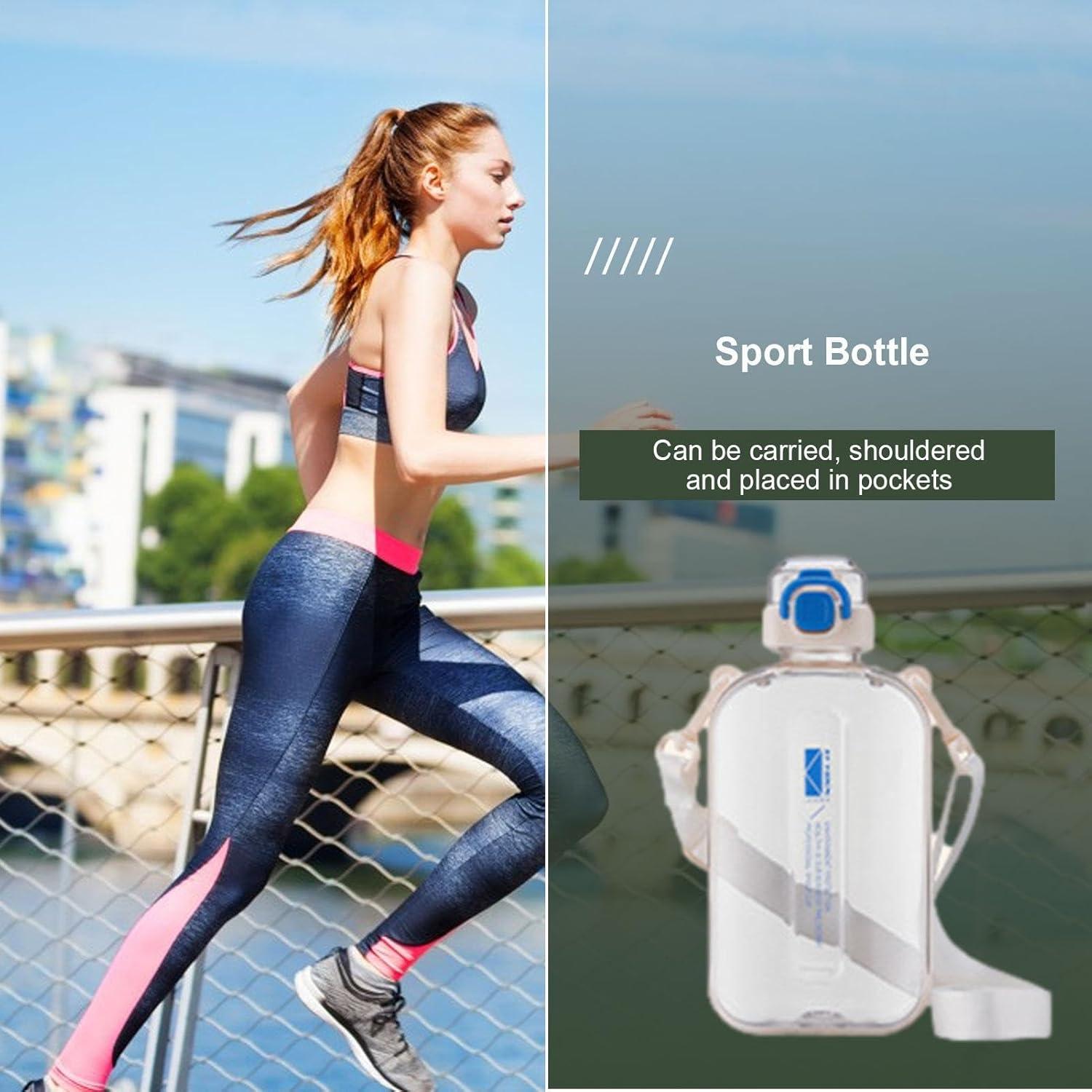 image:imageBouteille De Boissons Sportives Champignon Preuve De Fuite Conteneur Deau De Voyage Bandoulire Compacte Vecteur De Liquide Carr Pour LUtilisation Dcoles Dans La Gym Bouteille De GrandeBlanc