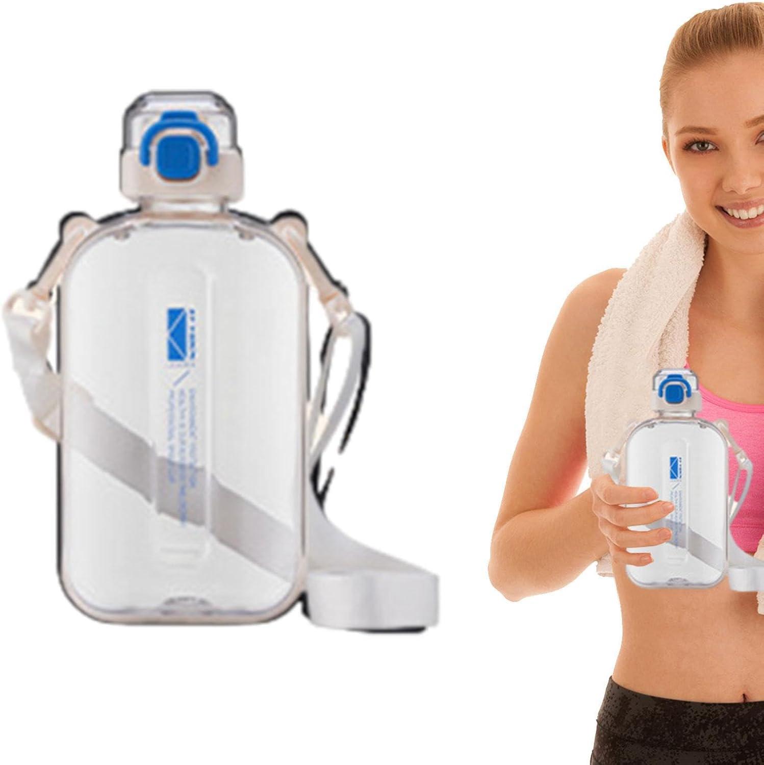 image:imageBouteille De Boissons Sportives Champignon Preuve De Fuite Conteneur Deau De Voyage Bandoulire Compacte Vecteur De Liquide Carr Pour LUtilisation Dcoles Dans La Gym Bouteille De GrandeBlanc