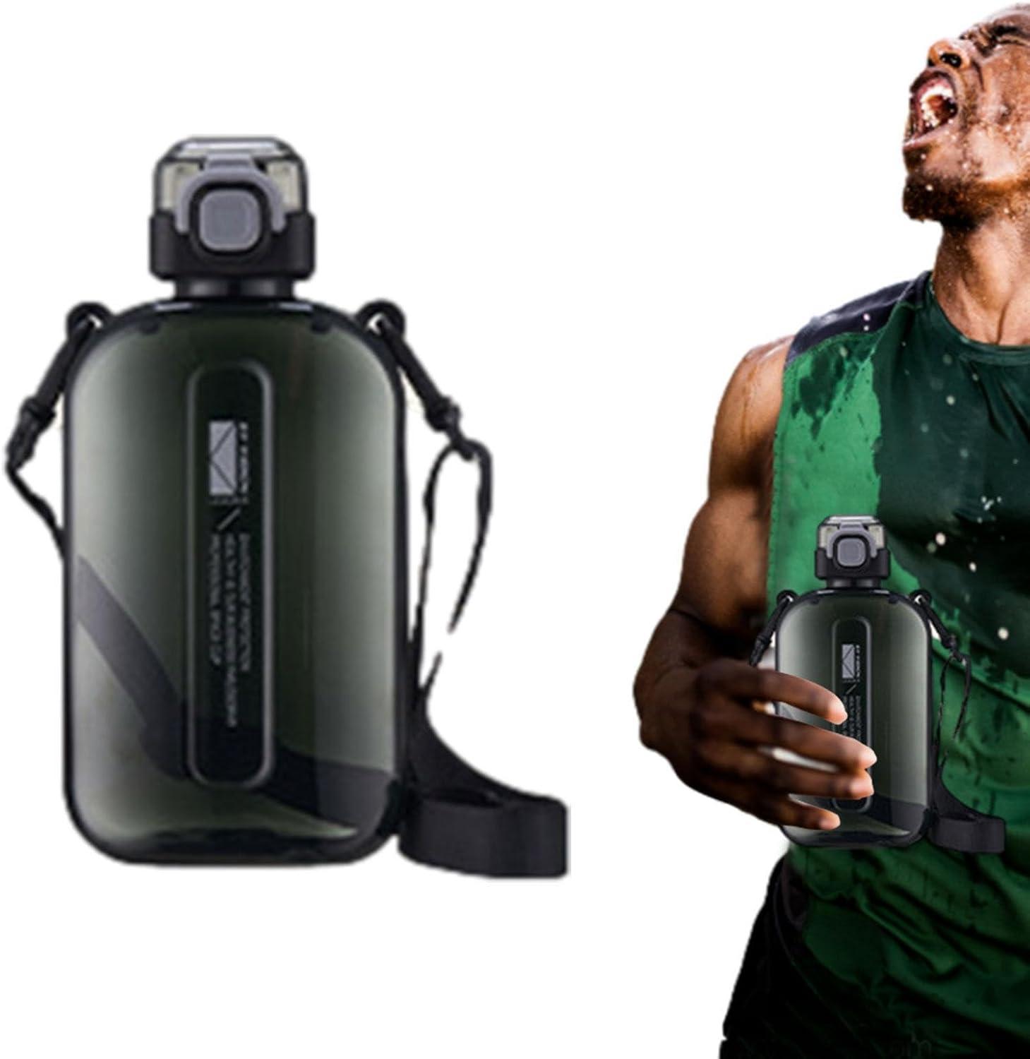 image:imageBouteille De Boissons Sportives Champignon Preuve De Fuite Conteneur Deau De Voyage Bandoulire Compacte Vecteur De Liquide Carr Pour LUtilisation Dcoles Dans La Gym Bouteille De GrandeNoir