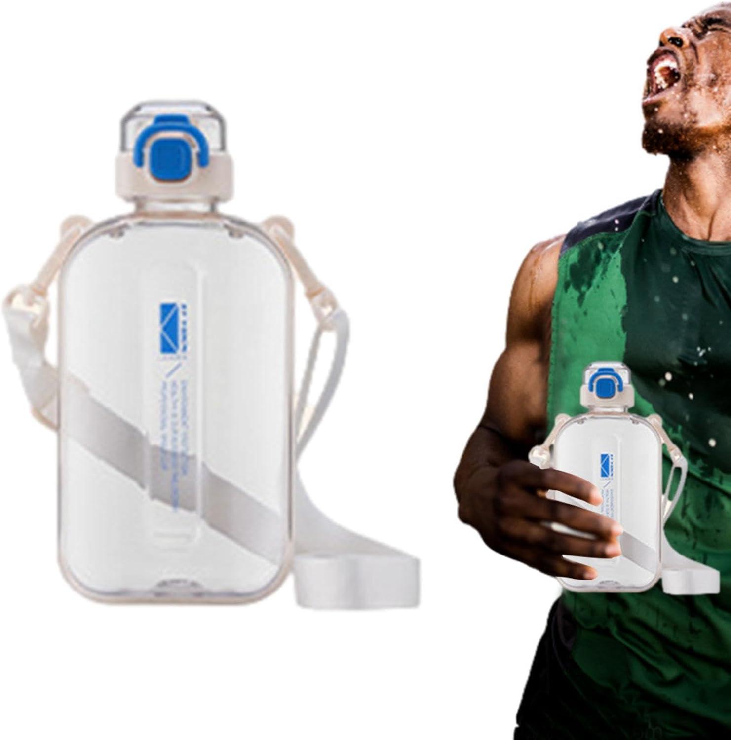 image:imageBouteille De Boissons Sportives Champignon Preuve De Fuite Conteneur Deau De Voyage Bandoulire Compacte Vecteur De Liquide Carr Pour LUtilisation Dcoles Dans La Gym Bouteille De GrandeBlanc