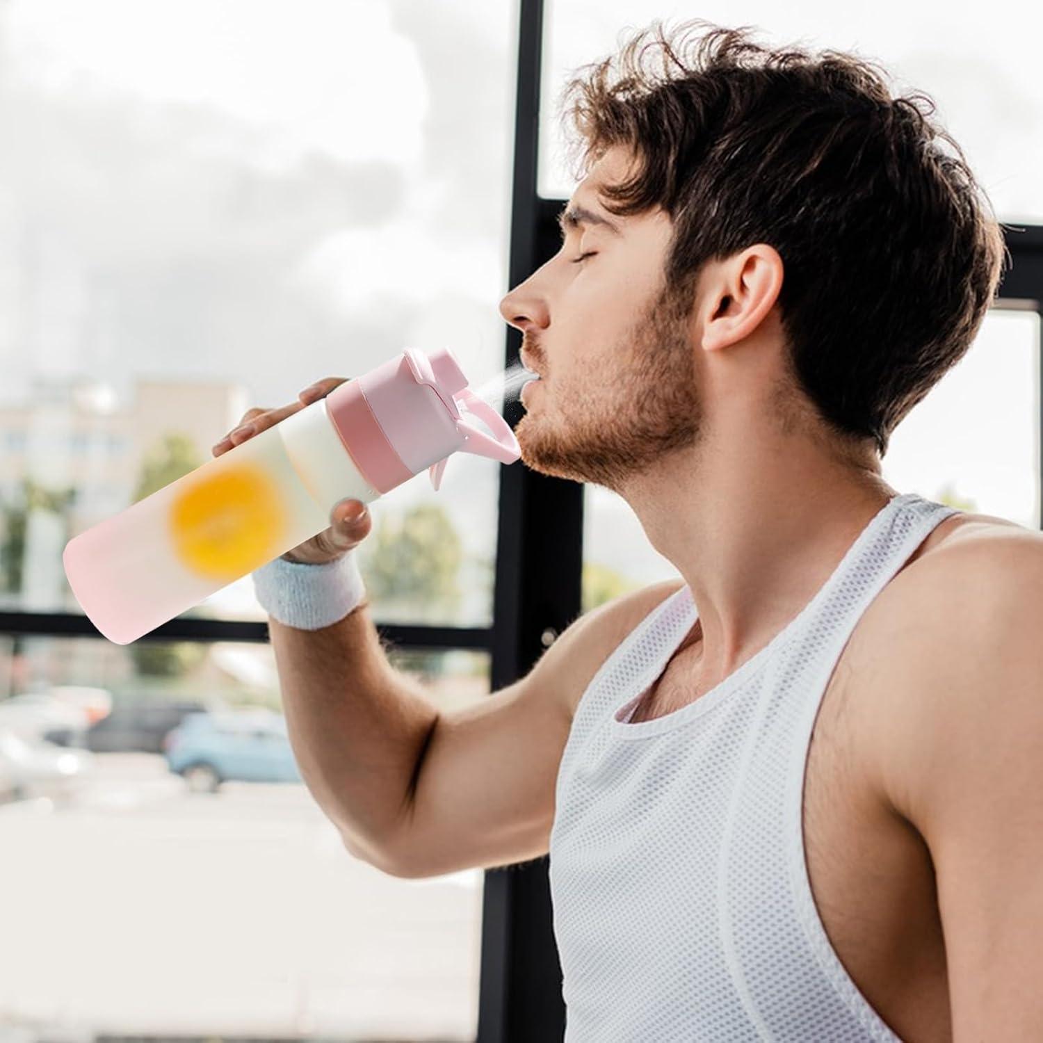 image:imageBouteille Sportive Pulvrisation Jougle Eau De Spray De Refroidissement De 650 Ml Dispensateur De Boisson Bouteille Dhydratation Dentranement Portable RempillableRrose