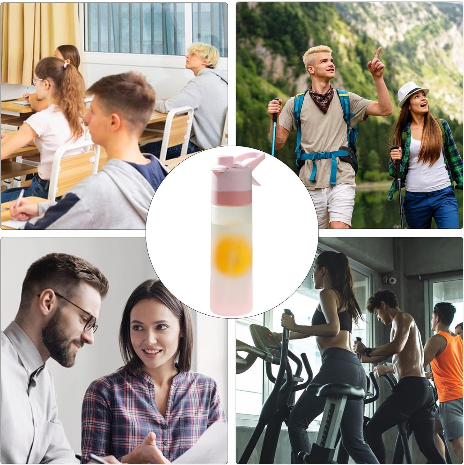 image:imageBouteille Sportive Pulvrisation Jougle Eau De Spray De Refroidissement De 650 Ml Dispensateur De Boisson Bouteille Dhydratation Dentranement Portable RempillableRrose