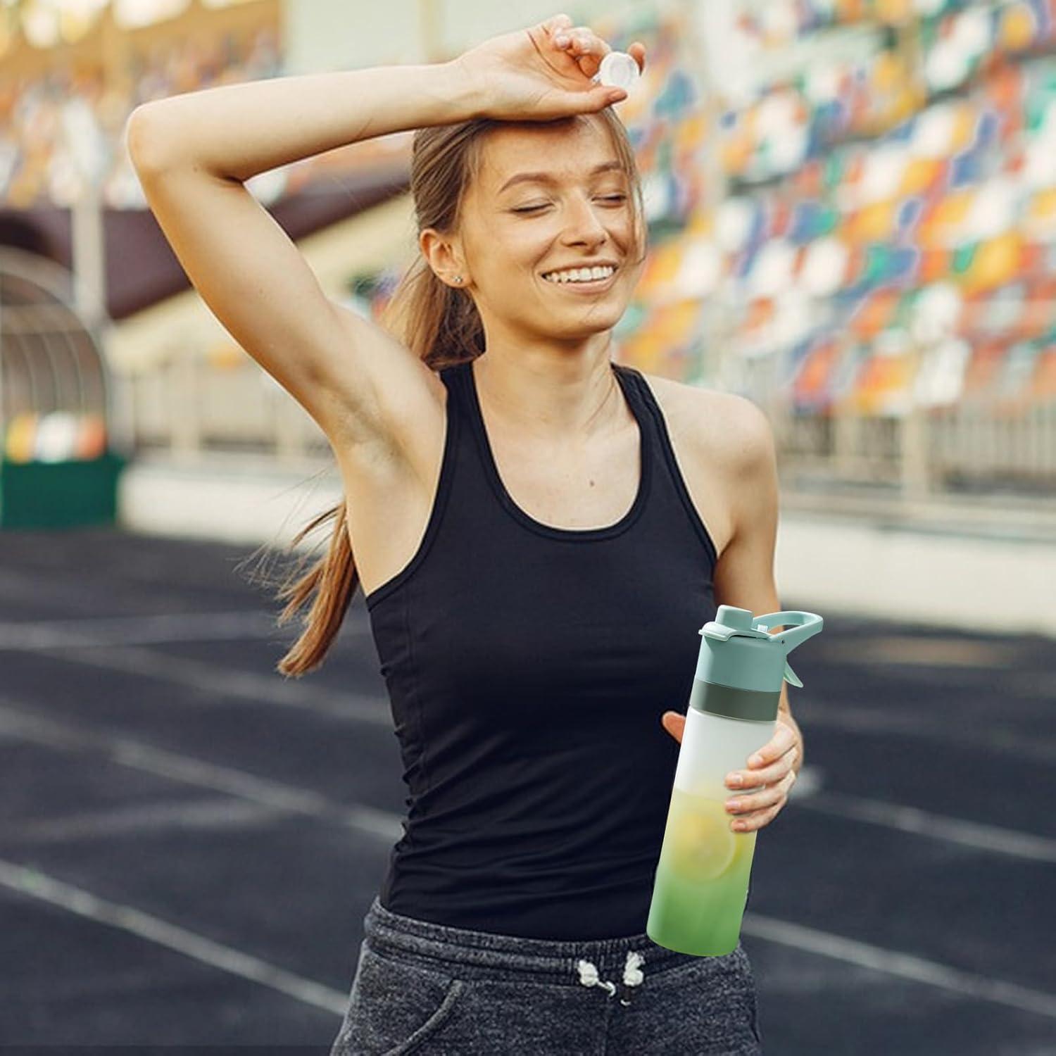 image:imageBouteille Sportive Pulvrisation Jougle Eau De Spray De Refroidissement De 650 Ml Dispensateur De Boisson Bouteille Dhydratation Dentranement Portable RempillableVert