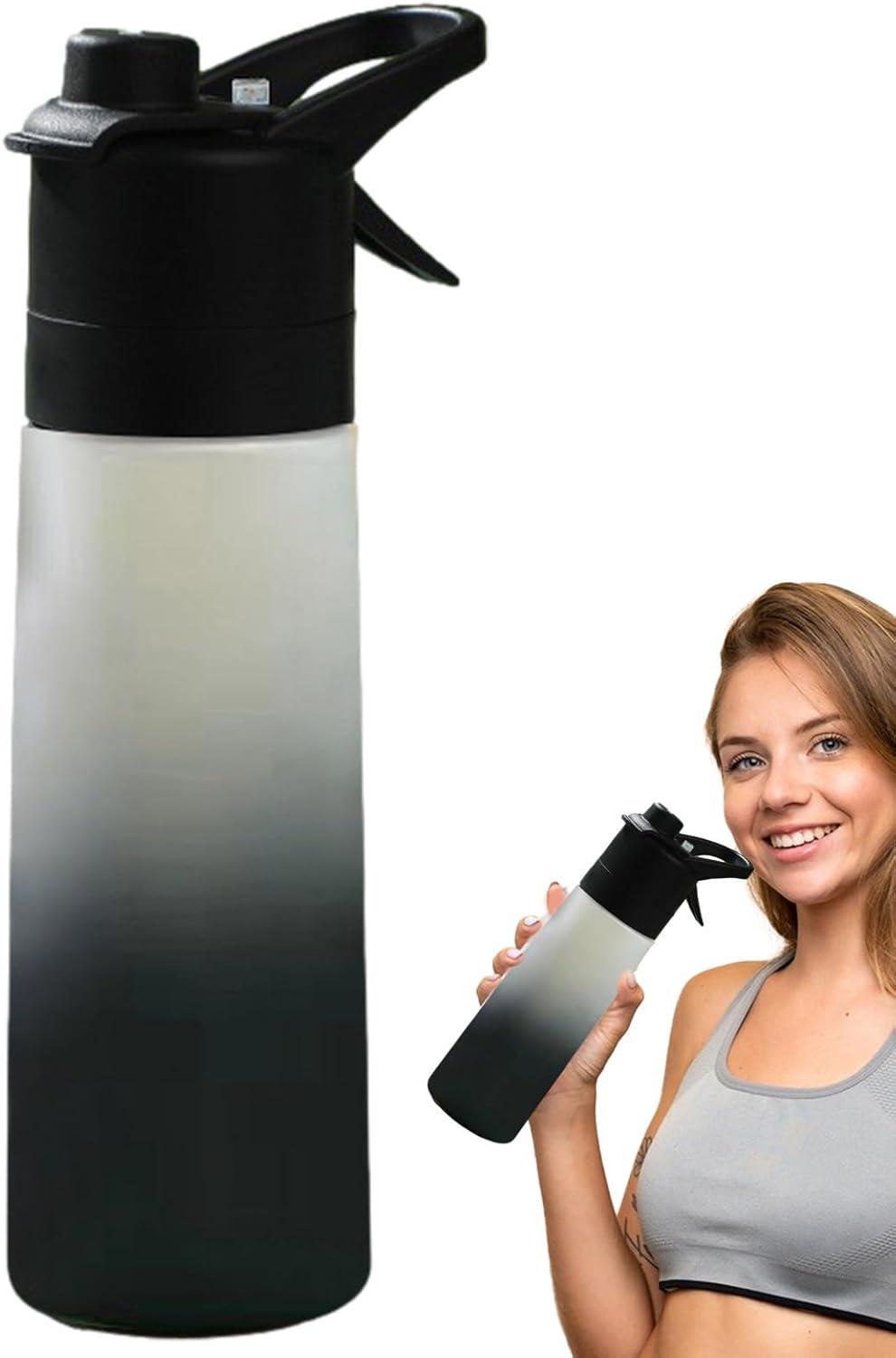 image:imageBouteille Sportive Pulvrisation Jougle Eau De Spray De Refroidissement De 650 Ml Dispensateur De Boisson Bouteille Dhydratation Dentranement Portable RempillableNoir