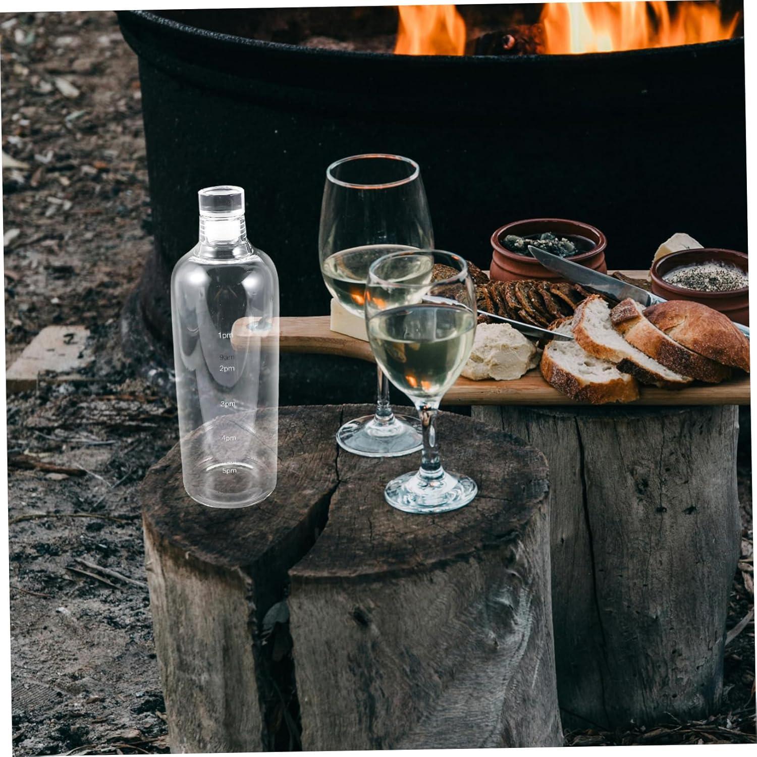image:imageCLISPEED Bouteille Verre Transparent avec Graduation Horaire Gourde Sportive pour Bureau et Gym Compatible Boissons Chaudes et Froides Capacit leve pour Hydratation