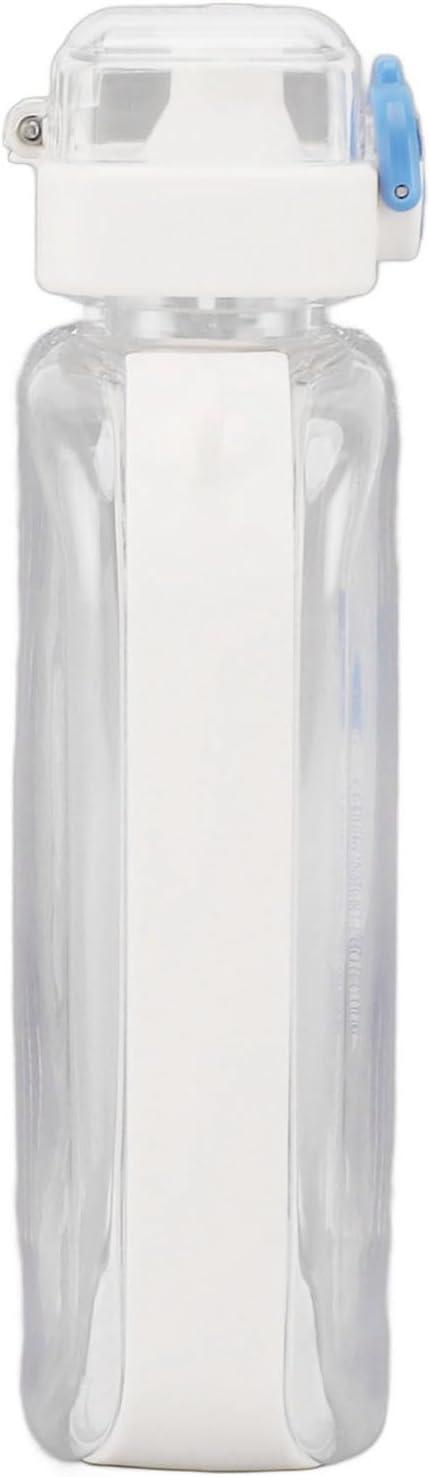 image:imageERYUE Bouteille deau Plate 750ml Mince en Silicone PC Antifuite avec Sangle Bouteille de Boisson Plate pour les Activits Sportives de Plein Air VertBlanc