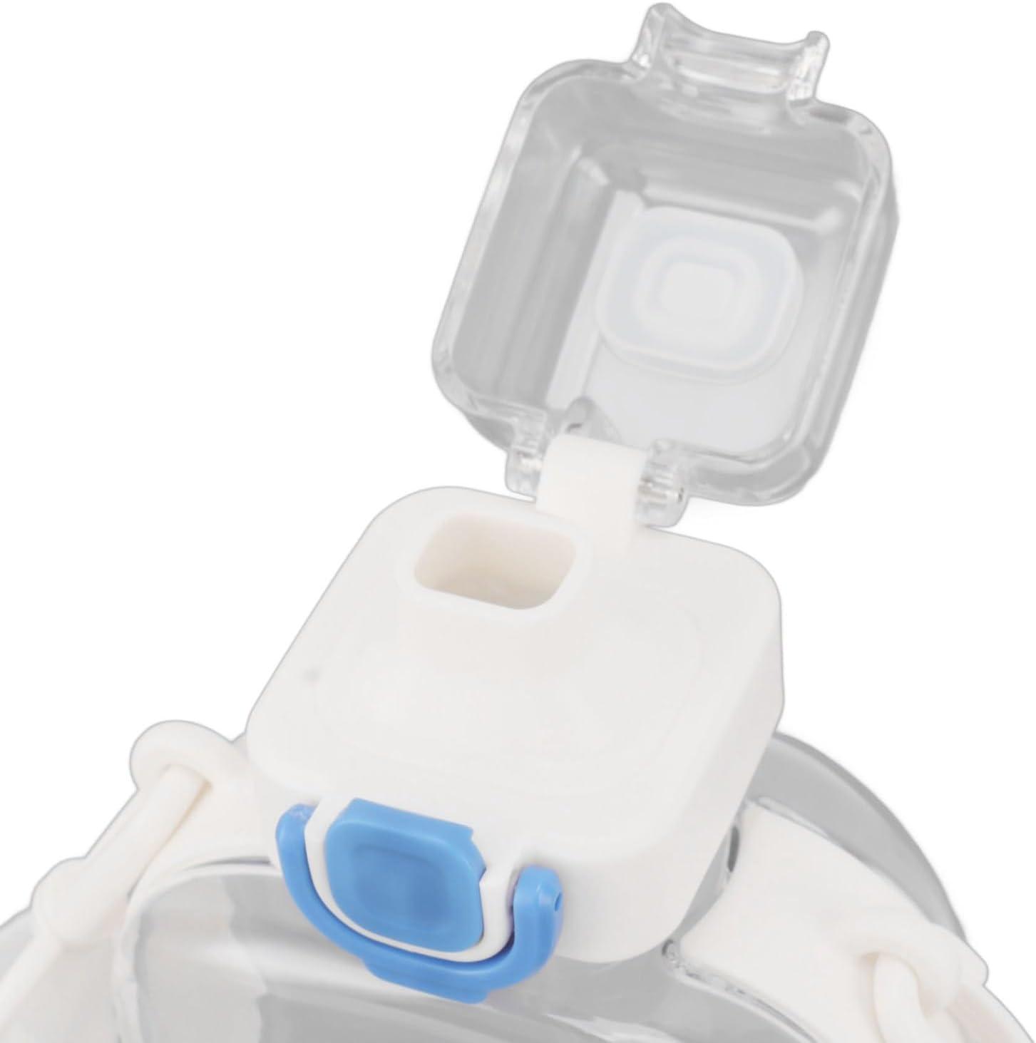 image:imageERYUE Bouteille deau Plate 750ml Mince en Silicone PC Antifuite avec Sangle Bouteille de Boisson Plate pour les Activits Sportives de Plein Air VertBlanc