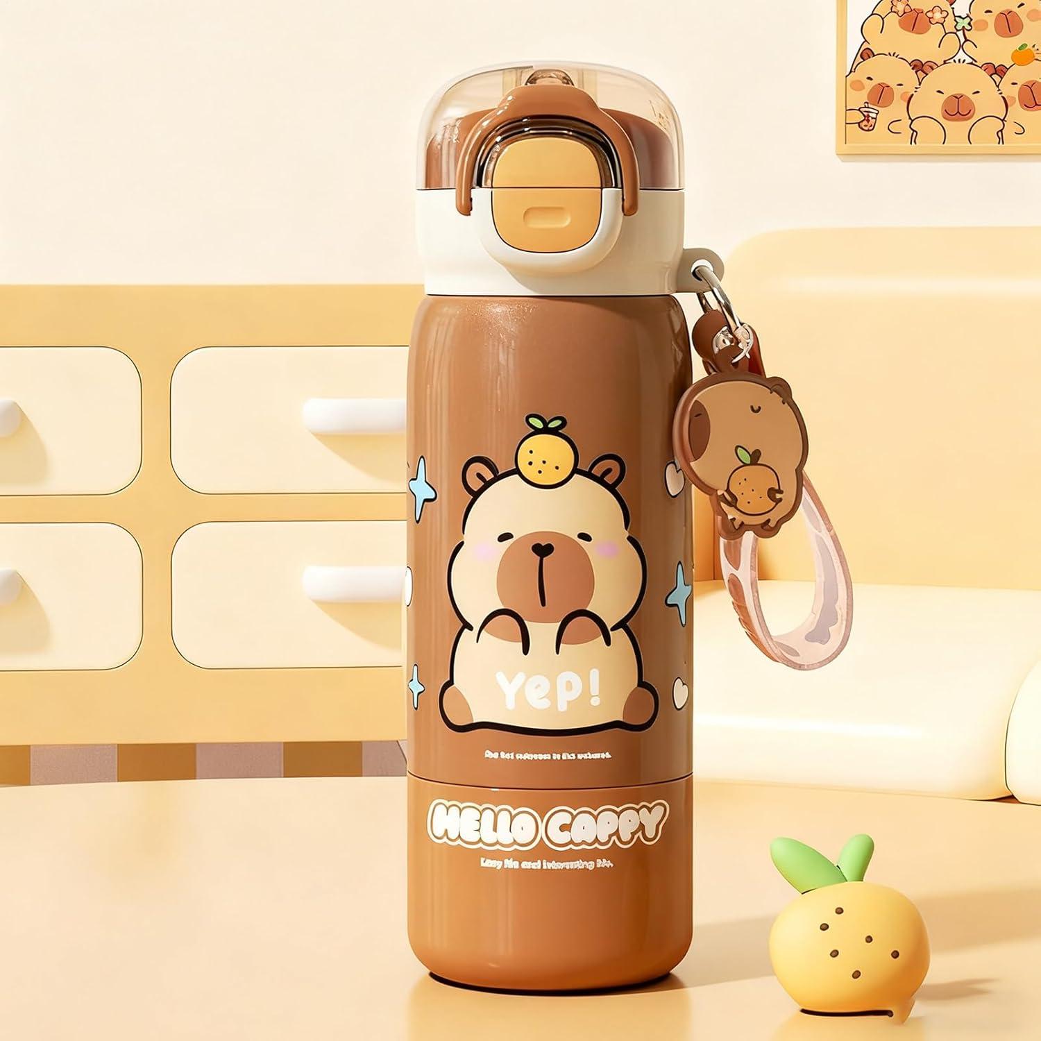image:imageGourde Sportive Mignonne Mug Portable Avec Couvercle Paille Et Antirouille Bouteille DEau De Boisson Pour cole Voyage Intrieur Extrieur Maison Famille Adultes tudiantsCaf