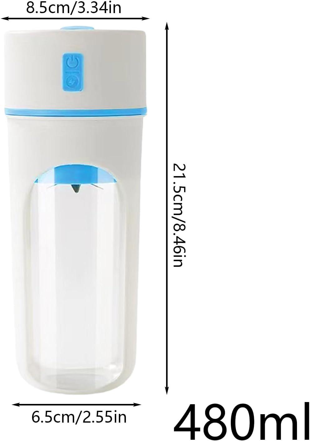image:imageMixeur lectrique portable gobelet mlangeur pour boissons sportives Bouteille thermique multifonction 48 cl avec paille pour sports voyages randonne jus de fruits et maisonBleu Ciel