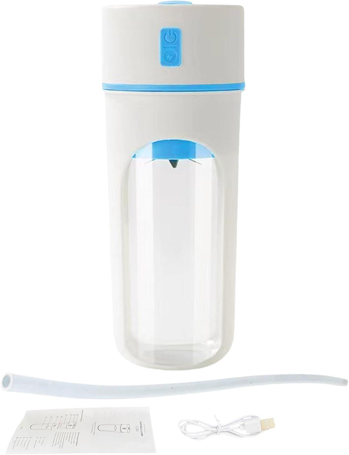 image:imageMixeur lectrique portable gobelet mlangeur pour boissons sportives Bouteille thermique multifonction 48 cl avec paille pour sports voyages randonne jus de fruits et maisonBleu Ciel