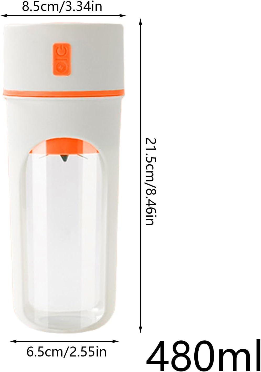image:imageMixeur lectrique portable gobelet mlangeur pour boissons sportives Bouteille thermique multifonction 48 cl avec paille pour sports voyages randonne jus de fruits et maisonOrange