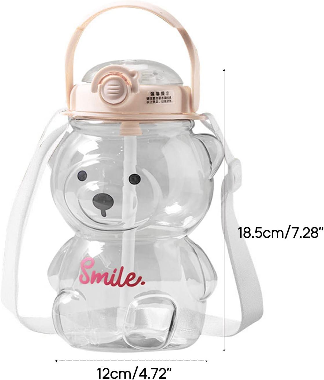 image:imageTasses Eau Bouteille Rutilisable avec Paille avec Transport 1000 Bouteille Bouteille 1000 Bouteille Capacit avec Bouteille Boisson Sportive PailleBlanc