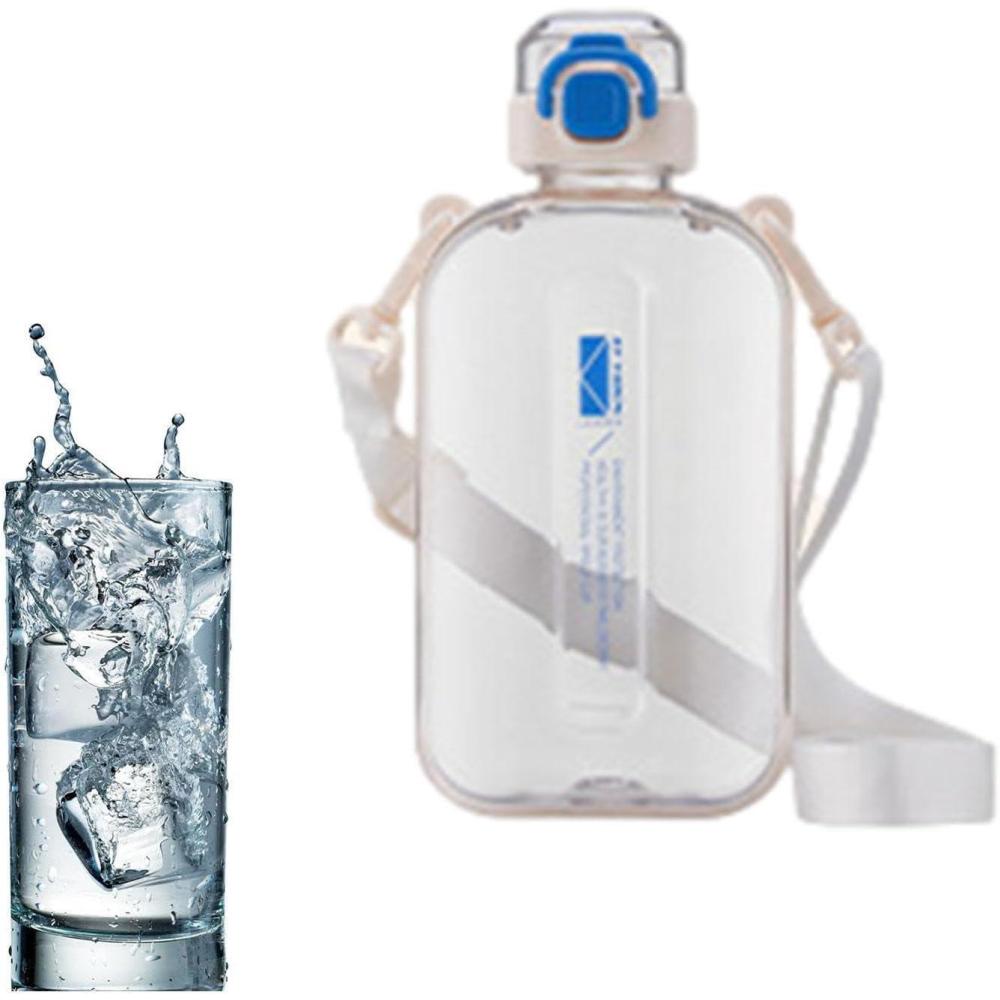 image:imageBouteille De Boissons Sportives Champignon Preuve De Fuite Conteneur Deau De Voyage Bandoulire Compacte Vecteur De Liquide Carr Pour LUtilisation Dcoles Dans La Gym Bouteille De GrandeBlanc