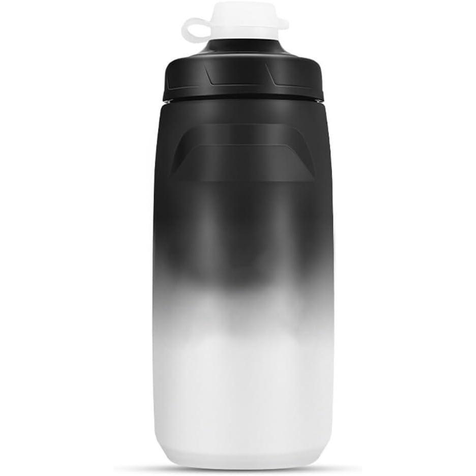 image:imageBouteille deau pour vlo 620 ml PP avec buse en silicone design tanche et antipoussire pour vlo de route et montagne boisson sportive de type compressible gris  noir