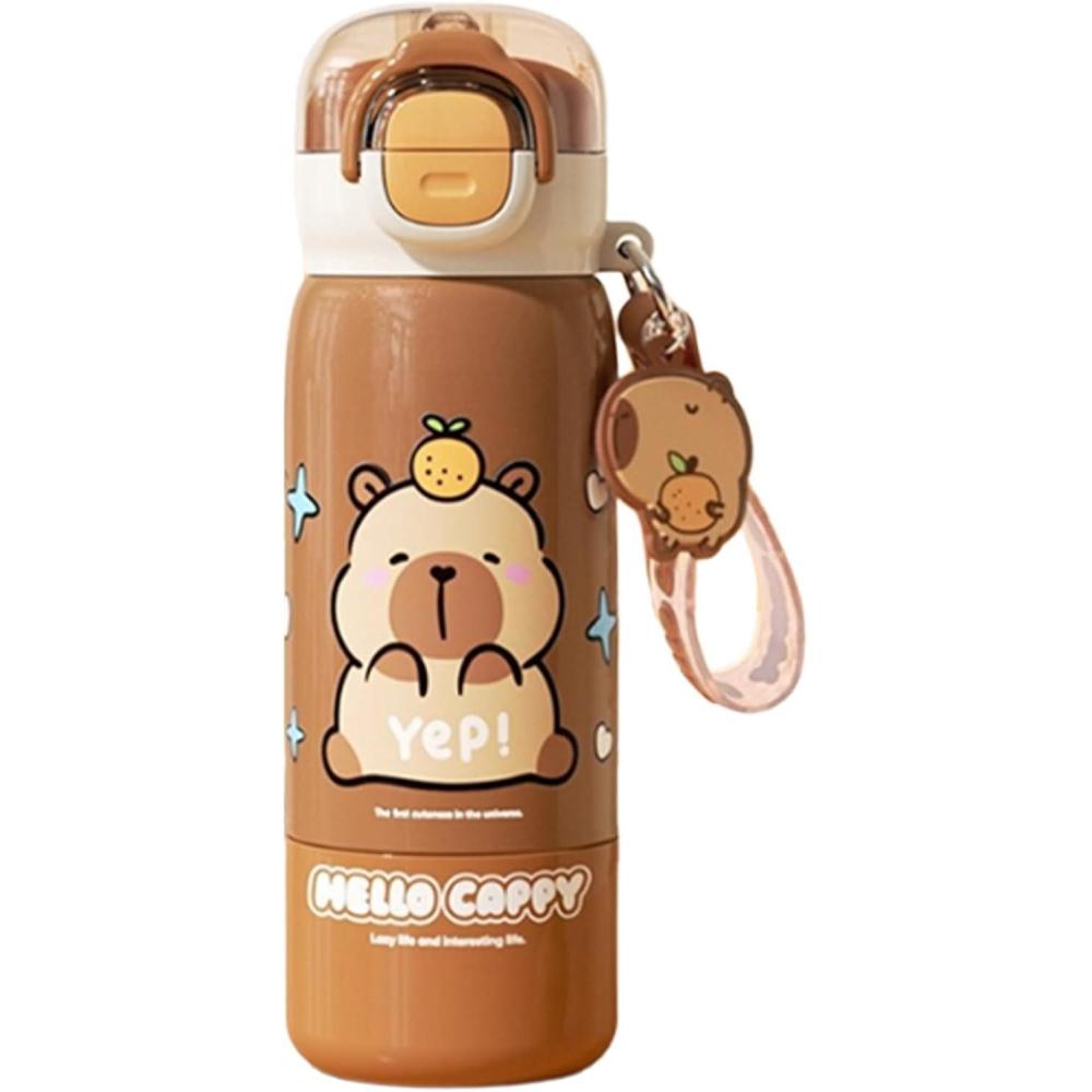 image:imageGourde Sportive Mignonne  Mug Portable Avec Couvercle  Paille Et Antirouille  Bouteille DEau De Boisson  Pour cole Voyage Intrieur Extrieur Maison Famille Adultes tudiantsCaf
