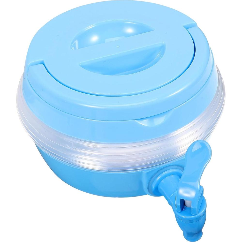 image:imageHealeved Distributeur de Boissons Pliable 35L avec Robinet et Base Stable Bouteille dEau Portable en Plastique Sr Bleu pour Activits Sportives en Extrieur Camping et Ftes