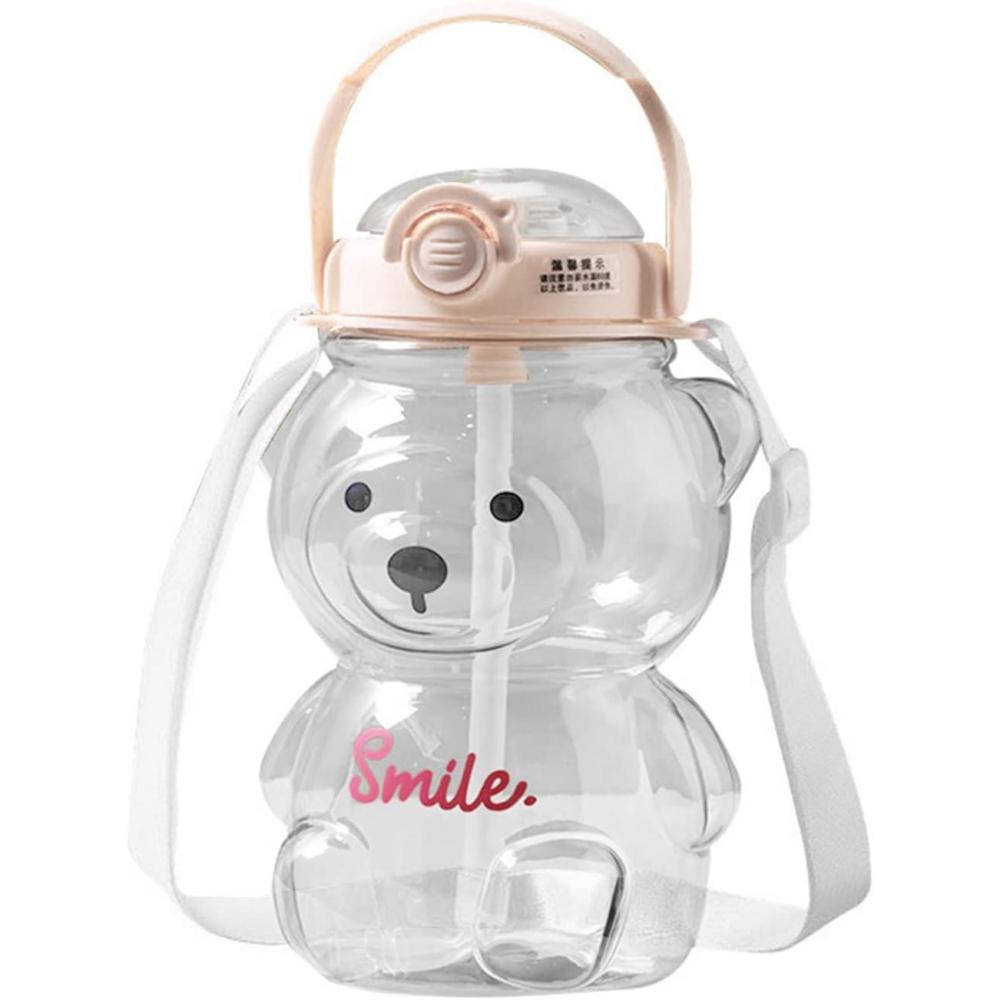 image:imageTasses Eau Bouteille Rutilisable avec Paille avec Transport 1000 Bouteille Bouteille 1000 Bouteille Capacit avec Bouteille Boisson Sportive PailleBlanc