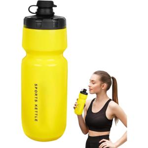 Bouteille d&rsquo;eau de cyclisme – 720 ml – Bouteille pressante pour vélo – Design anti-fuite – Pour vélo – Humidité de capacité sportive pour les vélos – Récipient de boisson adapté aux voyages – Pour le(Jaune)