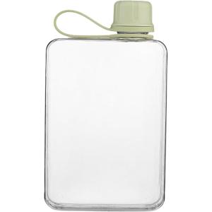 Generico Bouteille d&rsquo;eau plate – bouteille d&rsquo;eau sportive | Boutons d&rsquo;eau de sacs | Bouilloire | Bouteilles de voyage pour la &lsquo;été Sport tasses de boisson plate(Vert)