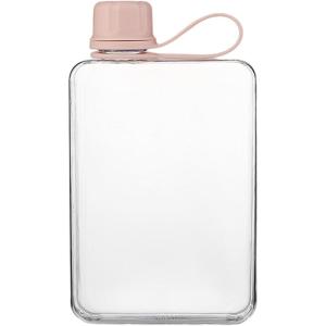 Generico Bouteille d&rsquo;eau plate – bouteille d&rsquo;eau sportive | Boutons d&rsquo;eau de sacs | Bouilloire | Bouteilles de voyage pour la &lsquo;été Sport tasses de boisson plate(Rose)