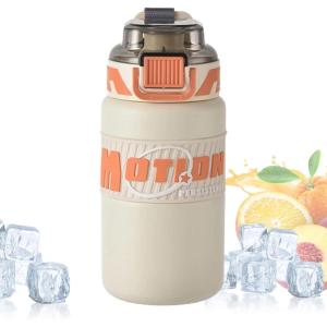 Gourde d&rsquo;Eau Sportive,Gobelet À Paille 640ml Pour Boisson De Voyage,Bouteille d&rsquo;Eau en Acier Inoxydable Étanche – pour le Voyage, les Étudiants, l&rsquo;Escalade, les Activités de Plein Air, l&rsquo;Alpinisme, le(Crémeux)