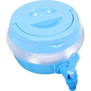 Healeved Distributeur de Boissons Pliable 35L avec Robinet et Base Stable Bouteille d&rsquo;Eau Portable en Plastique Sûr Bleu pour Activités Sportives en Extérieur Camping et Fêtes