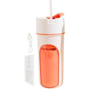 Mixeur électrique portable, gobelet mélangeur pour boissons sportives | Bouteille thermique multifonction 48 cl avec paille pour sports, voyages, randonnée, jus de fruits et maison(Orange)