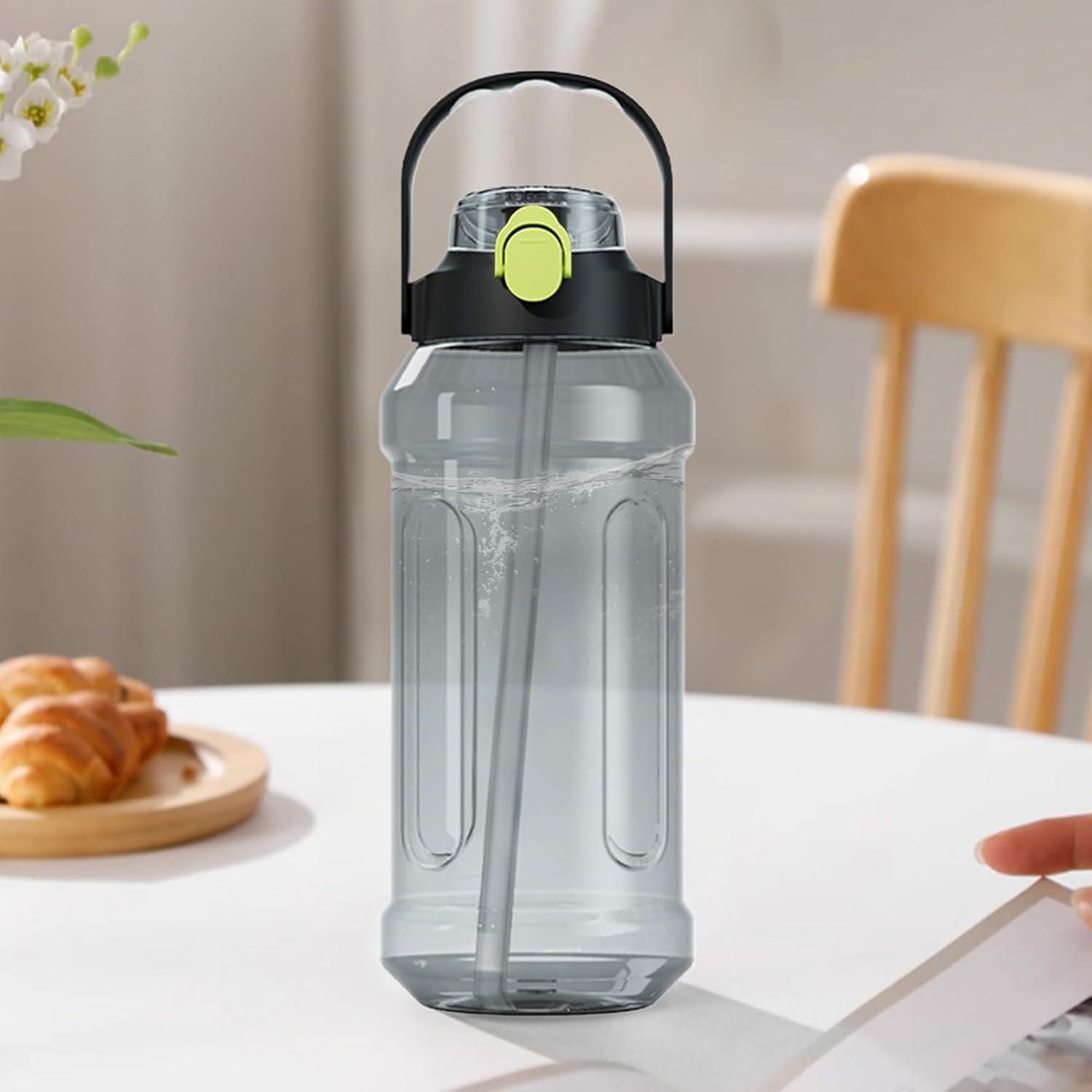 image:imageBouteille deau de voyage bouteille deau de gym Double buvant du bec tublage Bouteille deau double boisson transparente fuite scelle pour la randonne sportiveVert Fonc