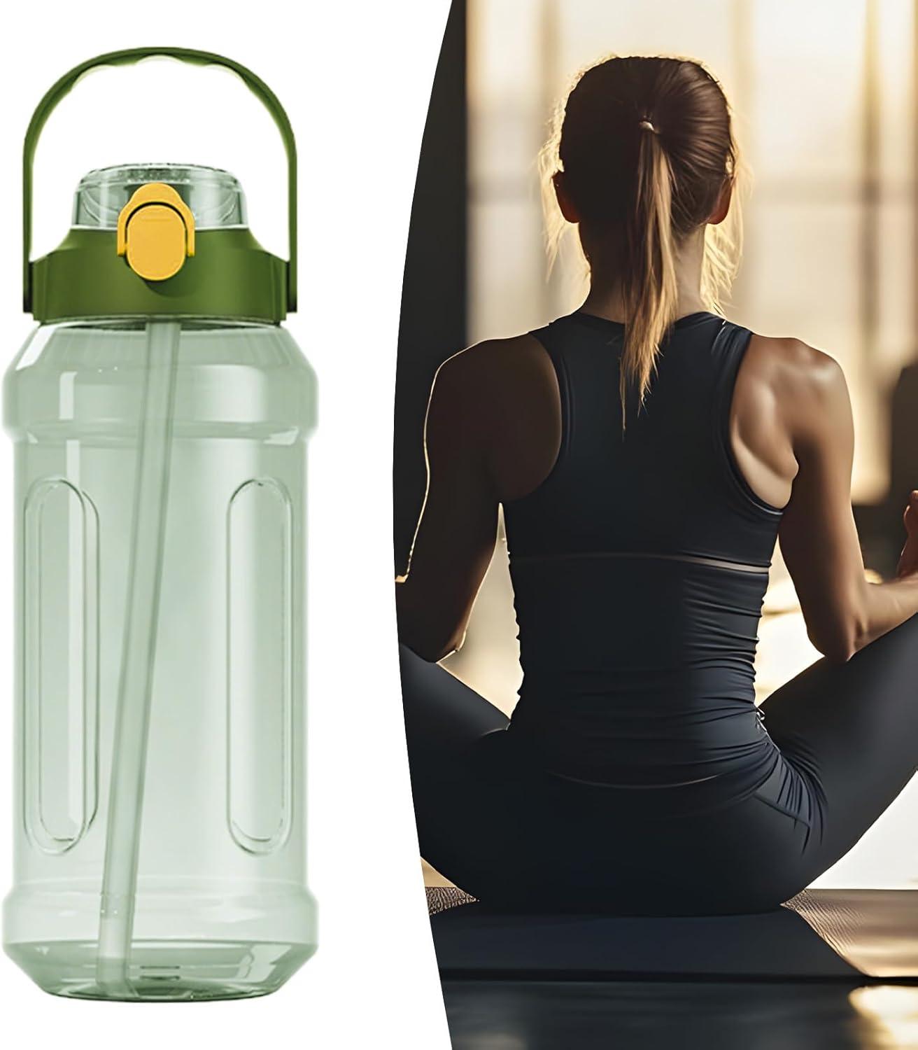 image:imageBouteille deau de voyage bouteille deau de gym Double buvant du bec tublage Bouteille deau double boisson transparente fuite scelle pour la randonne sportiveVert Clair