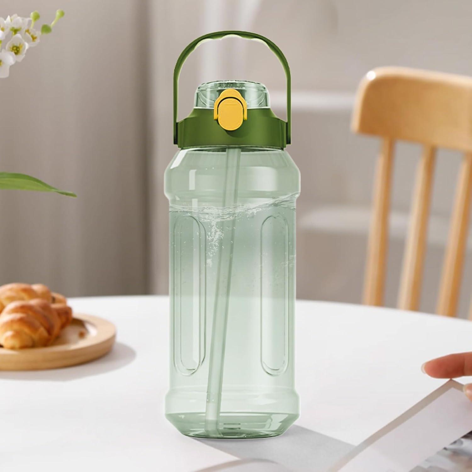 image:imageBouteille deau de voyage bouteille deau de gym Double buvant du bec tublage Bouteille deau double boisson transparente fuite scelle pour la randonne sportiveVert Clair