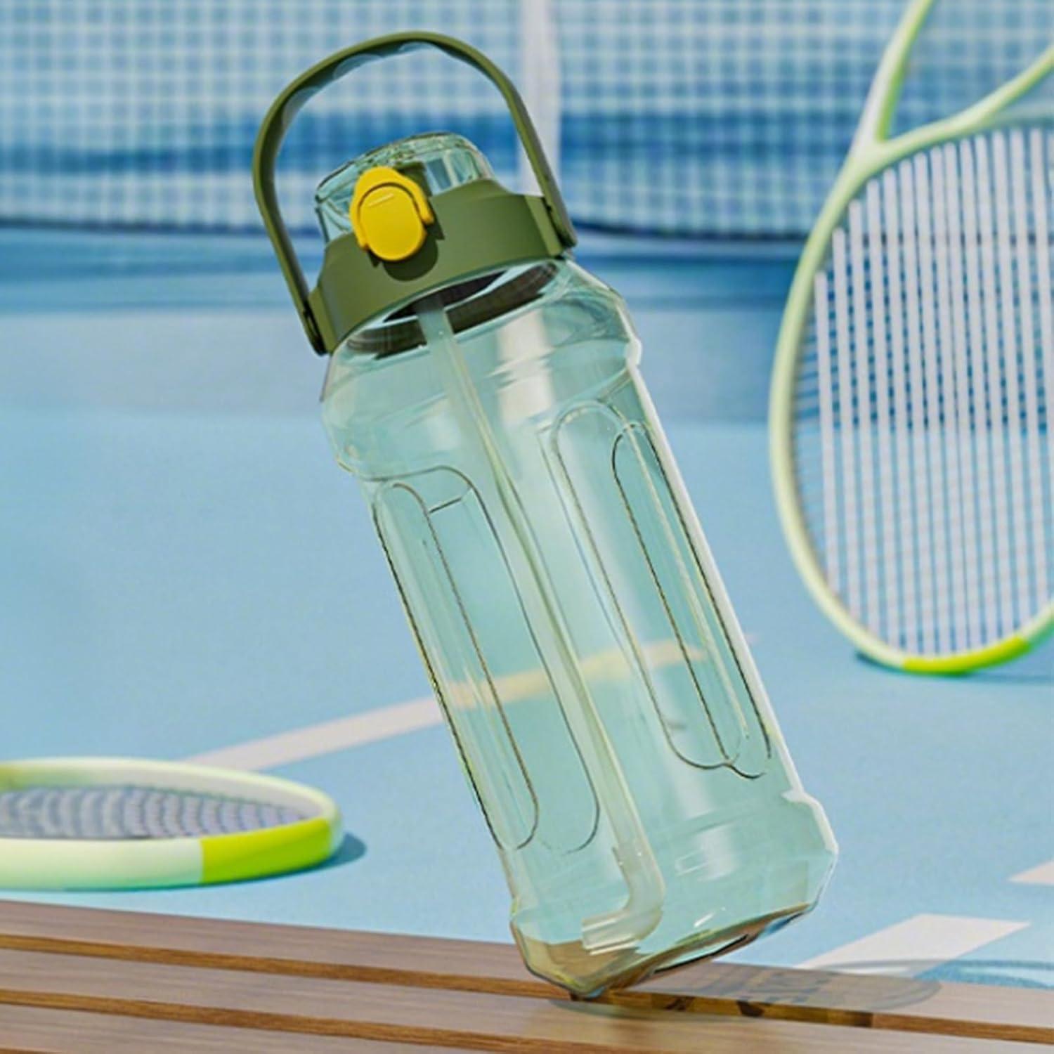 image:imageBouteille deau de voyage bouteille deau de gym Double buvant du bec tublage Bouteille deau double boisson transparente fuite scelle pour la randonne sportiveVert Clair