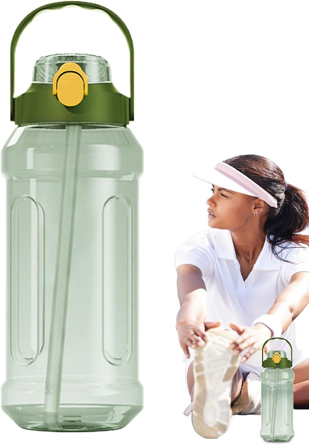 image:imageBouteille deau de voyage bouteille deau de gym Double buvant du bec tublage Bouteille deau double boisson transparente fuite scelle pour la randonne sportiveVert Clair
