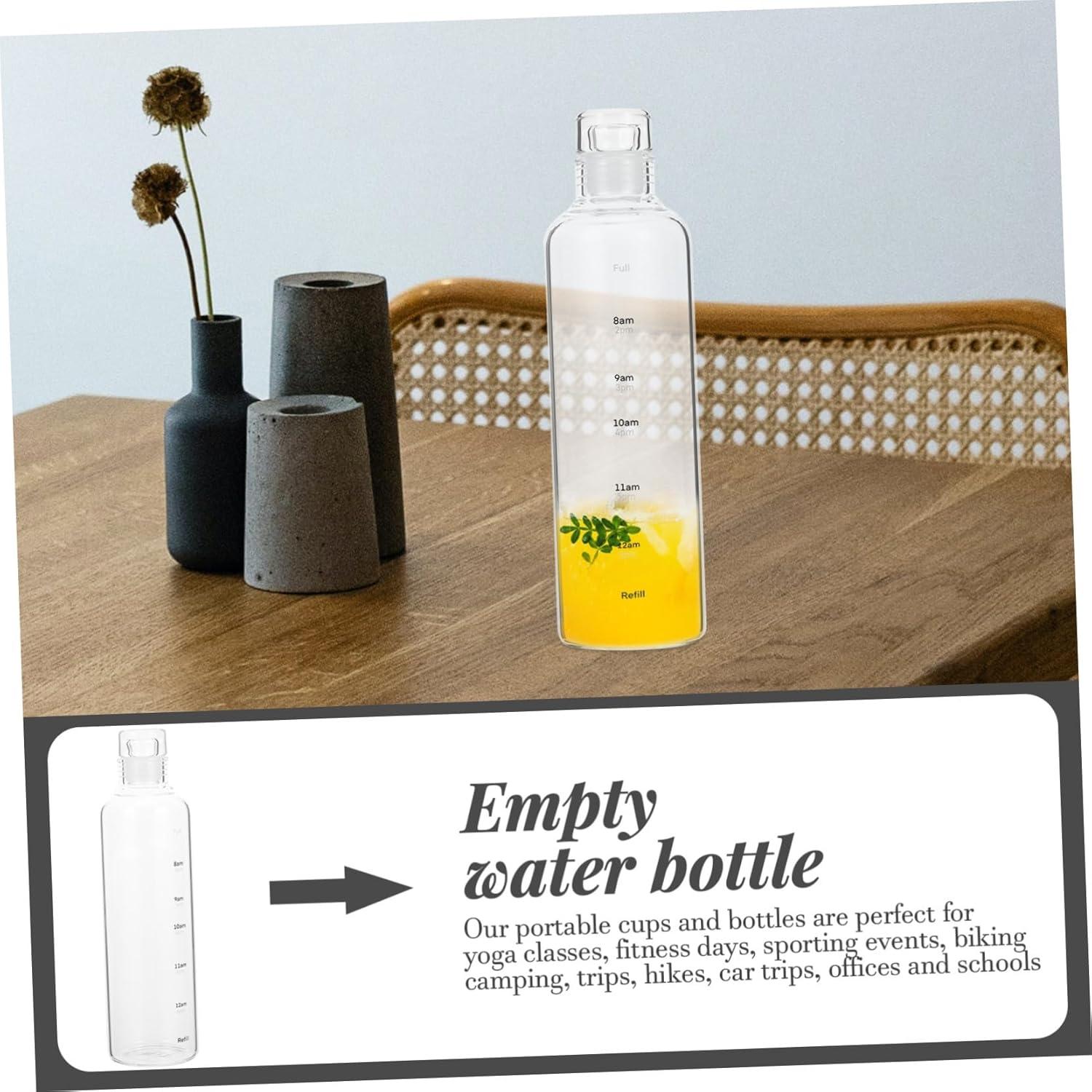 image:imageCabilock Bouteille Eau Transparente Plastique avec chelle Temporelle Gourde tanche Sportive Pratique pour Jus et Boissons Design Ergonomique pour Confort