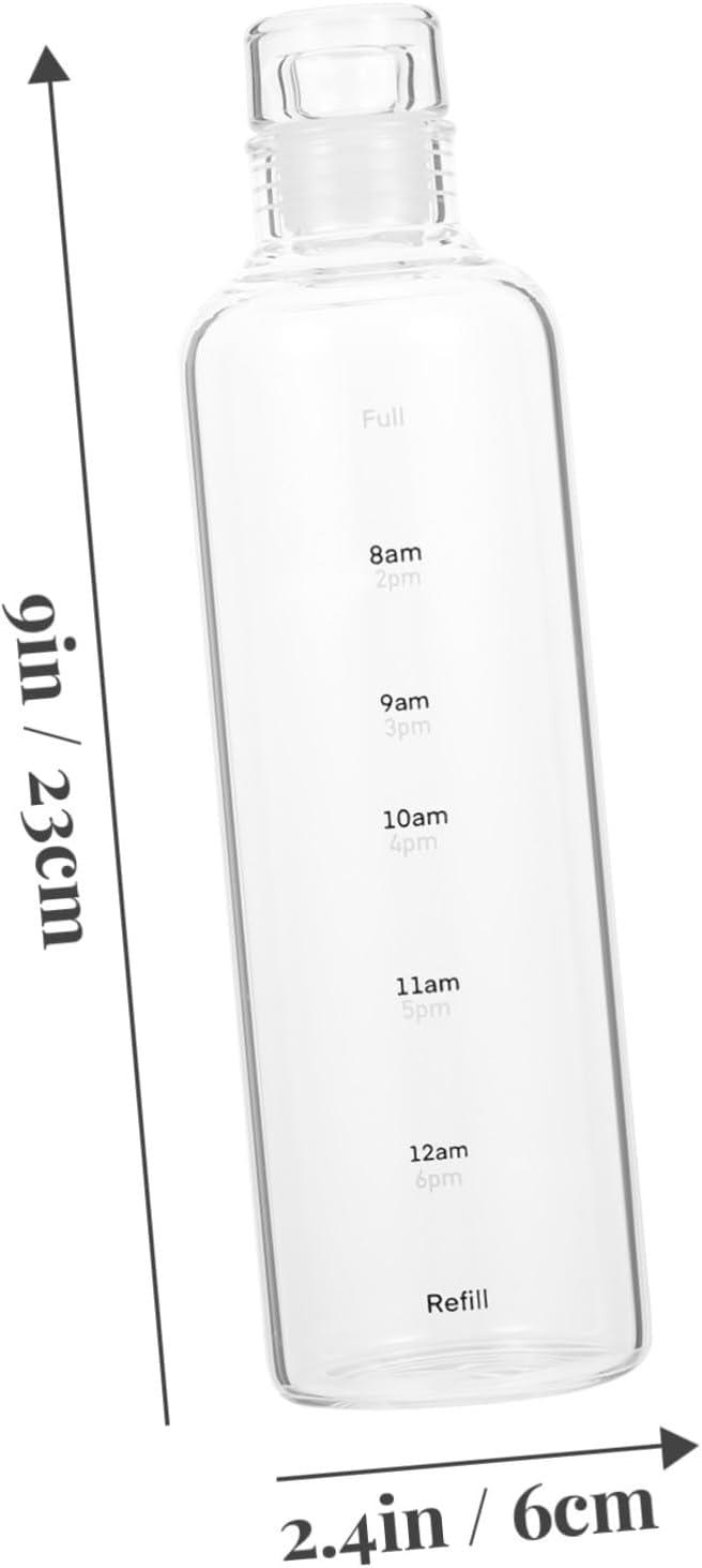 image:imageCabilock Bouteille Eau Transparente Plastique avec chelle Temporelle Gourde tanche Sportive Pratique pour Jus et Boissons Design Ergonomique pour Confort