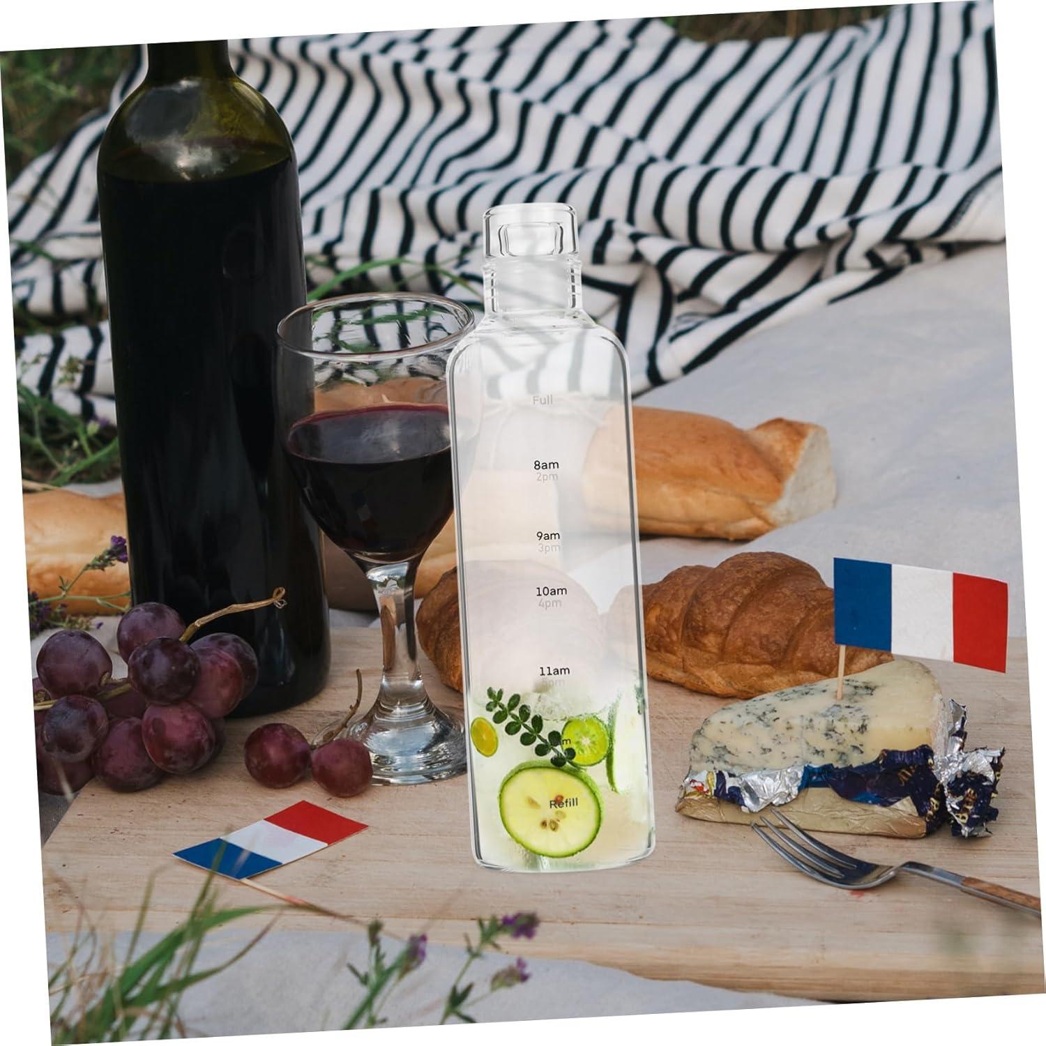 image:imageCabilock Bouteille Eau Transparente Plastique avec chelle Temporelle Gourde tanche Sportive Pratique pour Jus et Boissons Design Ergonomique pour Confort