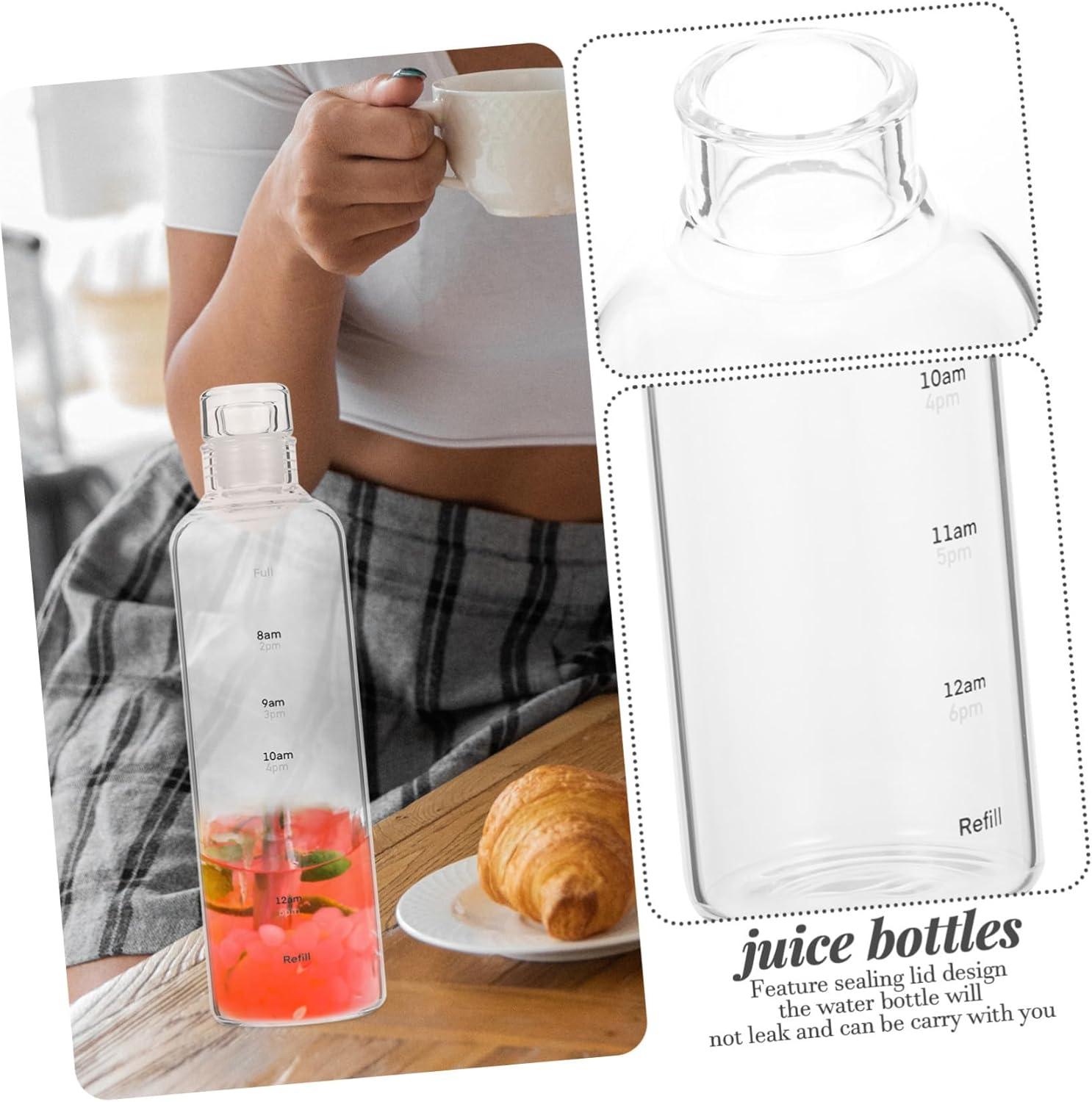 image:imageCabilock Bouteille Eau Transparente Plastique avec chelle Temporelle Gourde tanche Sportive Pratique pour Jus et Boissons Design Ergonomique pour Confort