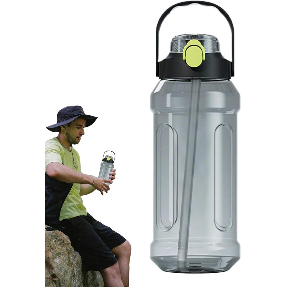 image:imageBouteille deau de voyage bouteille deau de gym Double buvant du bec tublage Bouteille deau double boisson transparente fuite scelle pour la randonne sportiveVert Fonc