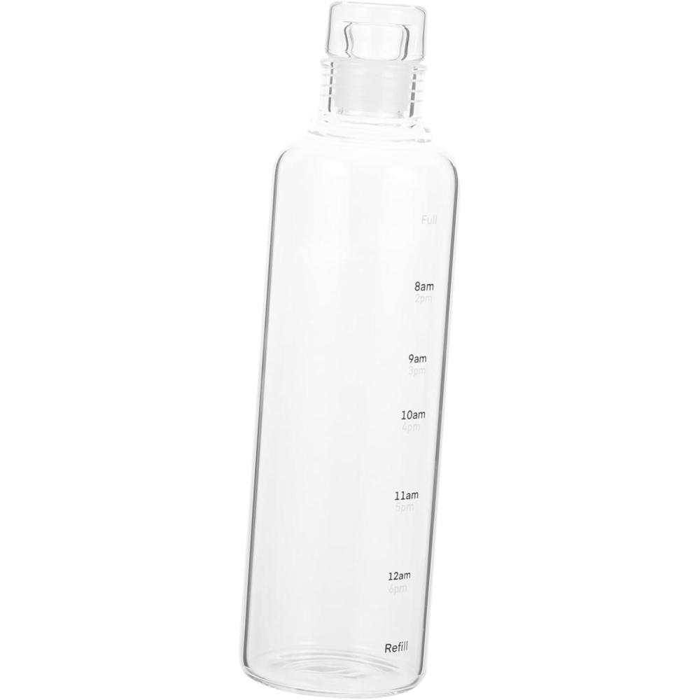 image:imageCabilock Bouteille Eau Transparente Plastique avec chelle Temporelle Gourde tanche Sportive Pratique pour Jus et Boissons Design Ergonomique pour Confort
