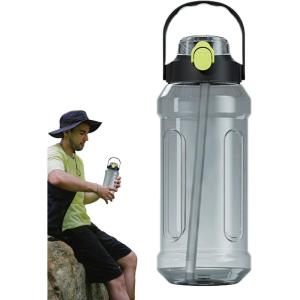 Bouteille d&rsquo;eau de voyage, bouteille d&rsquo;eau de gym – Double buvant du bec tublage | Bouteille d&rsquo;eau à double boisson transparente fuite scellée pour la randonnée sportive(Vert Foncé)