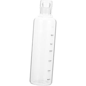 Cabilock Bouteille Eau Transparente Plastique avec Échelle Temporelle Gourde Étanche Sportive Pratique pour Jus et Boissons Design Ergonomique pour Confort