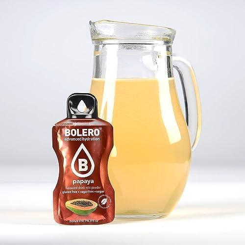 image:imageBolero PAPAYA 24x3g Jus en poudre sans sucre dulcor la stvia vitamine C pour enfants et sportifs sans gluten vgtalien saveur de papaye