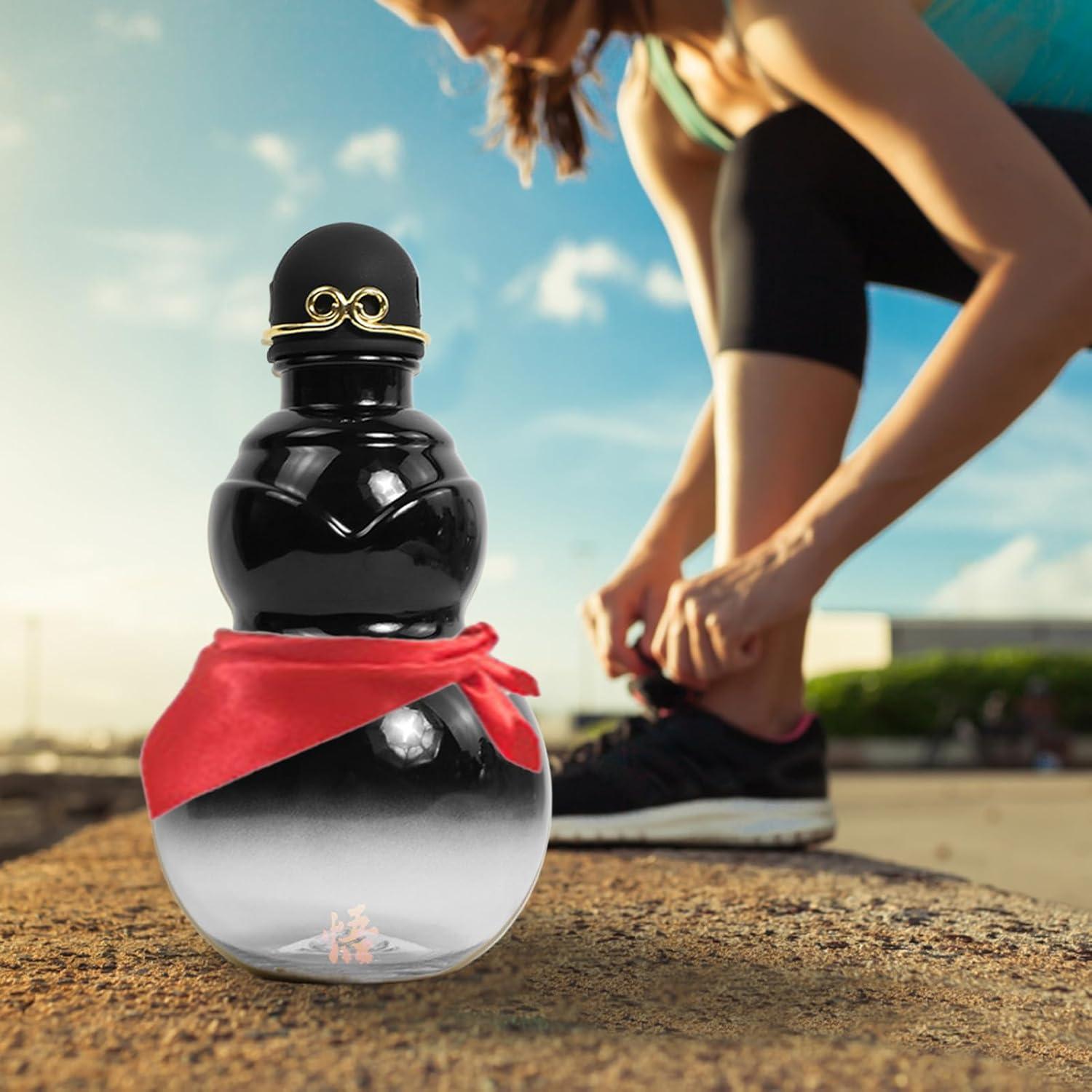 image:imageGourde Boire 900ml Conteneur de Boisson ChinoisBouteille Deau SportivePour Les Enthousiastes De Plein Air Voyageurs Jardiniers Sorties De Camping Cours De Yoga PiqueNiques Plage Salle DCouleur Gris Fonc