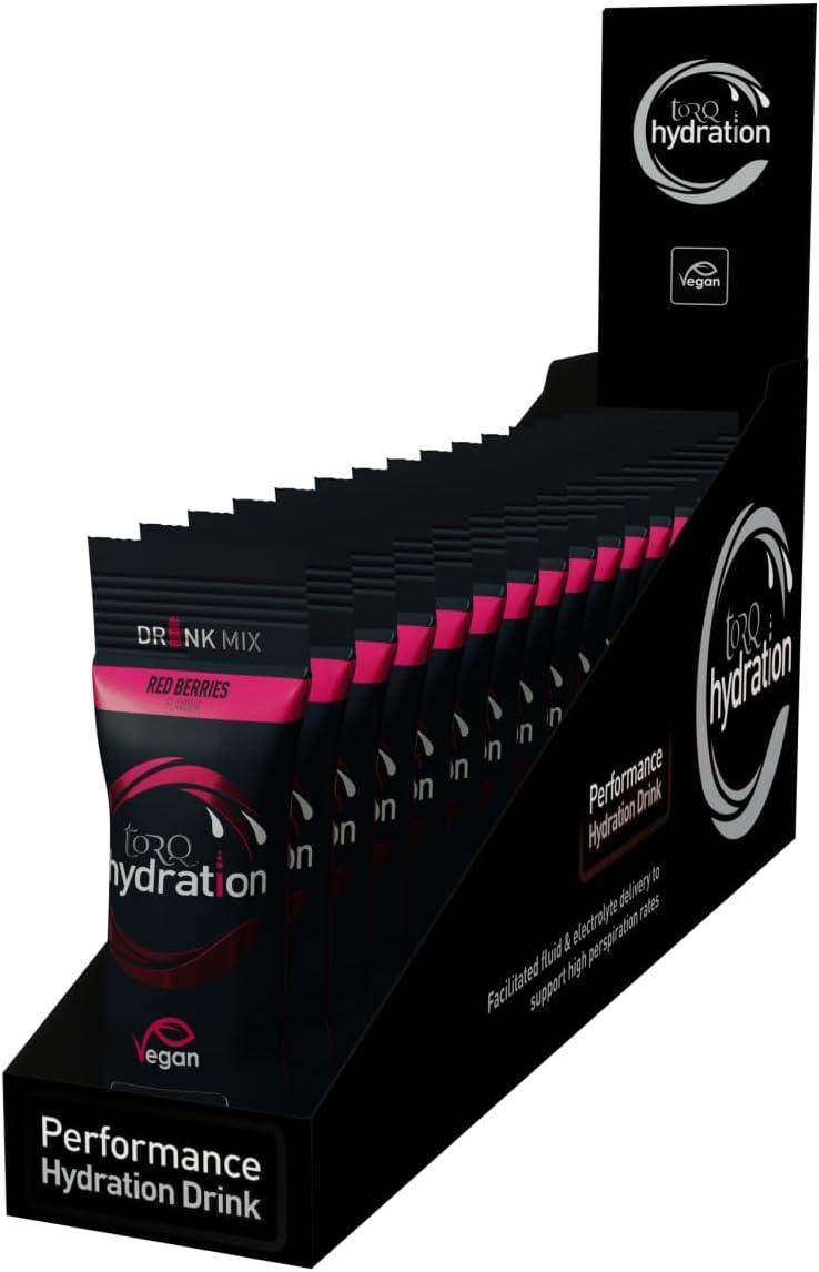 image:imageTORQ Hydratation Pastque Rhydratation rapide lectrolytes poudre profil hypotonique course pied vlo boisson dhydratation sportive portion unique bote de 15Baies rouges