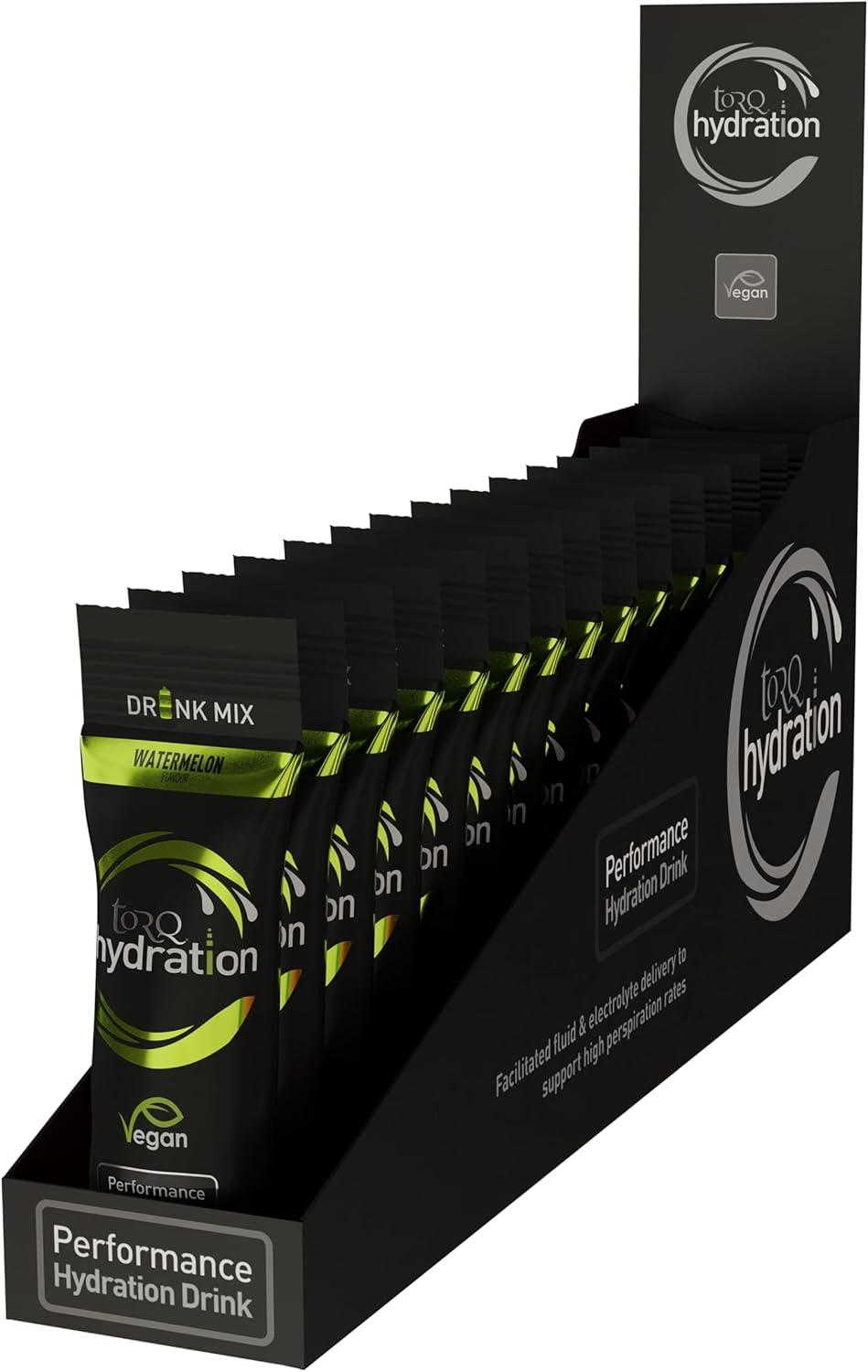 image:imageTORQ Hydratation Pastque Rhydratation rapide lectrolytes poudre profil hypotonique course pied vlo boisson dhydratation sportive portion unique bote de 15Pastque
