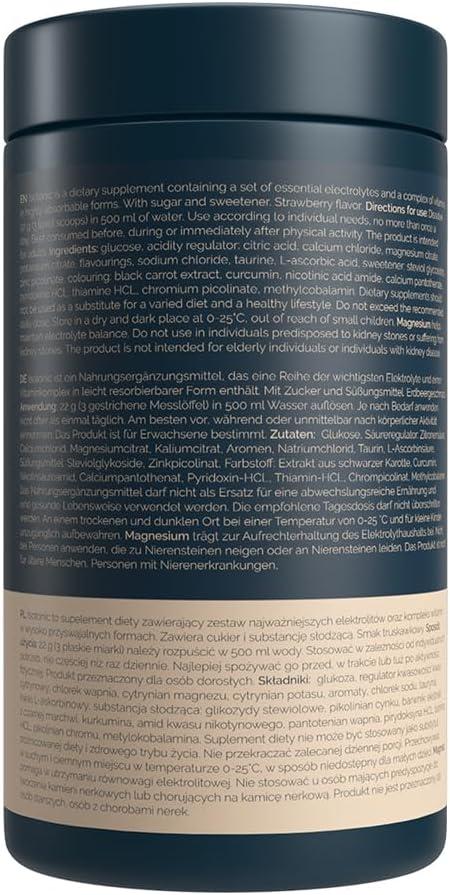image:imageVitalers Sport Isotonique Poudre lectrolytes avec Taurine Magnsium Vitamines B 660 g 30 doses Vgan Sans Conservateurs Composition Pure 660 gr FraiseFraise