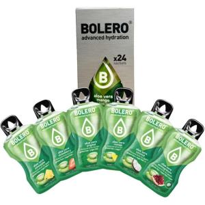 Bolero ALOE VERA MIX 24x9g | Poudre pour boisson sans sucre, sucrée avec de la stévia + Vitamine C | Convient aux enfants, sportifs et diabétiques | Sans gluten et adapté aux végans