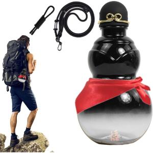 Gourde À Boire | 900ml Conteneur de Boisson Chinois,Bouteille D&rsquo;eau Sportive,Pour Les Enthousiastes De Plein Air, Voyageurs, Jardiniers, Sorties De Camping, Cours De Yoga, Pique-Niques, Plage, Salle D(Couleur Gris Foncé)